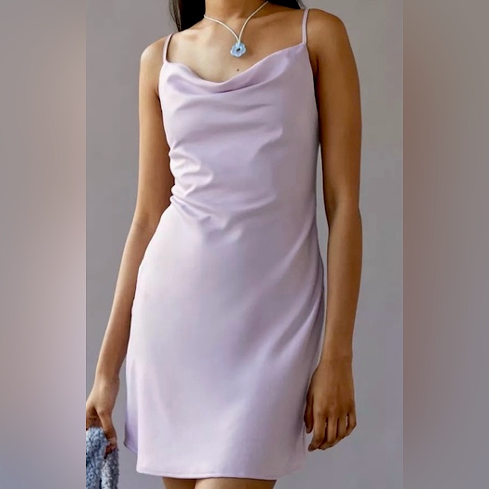 UO Mallory Cowl Neck Slip Dress